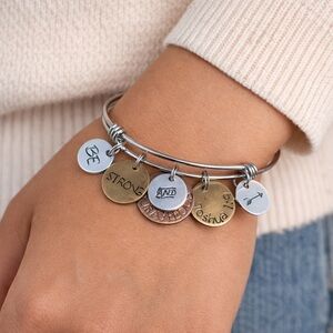 Christian Verse Bengal Charm Bracelet Silver Gold Copper Toned